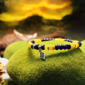 Blue Aventurine and Lapis Lazuli disc bead bracelet for emotional and mental clarity