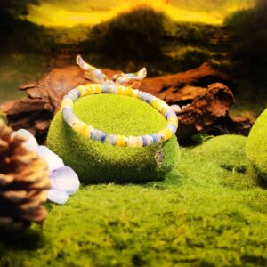 Yellow Jade and Blue Aventurine disc bead bracelet for emotional clarity and balance