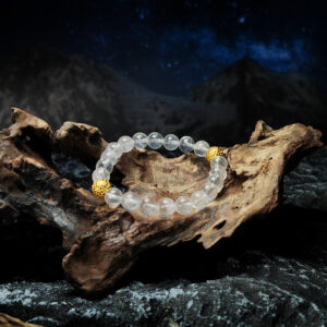 Minimalist Clear Quartz and Copper energy bracelet for clarity and willpower