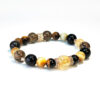 Fortune Core bracelet with Smoky Quartz, Tiger’s Eye, Citrine, and Obsidian