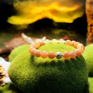 Rise Seed bracelet made of Apple Agate and Orange Moonstone for personal growth and confidence
