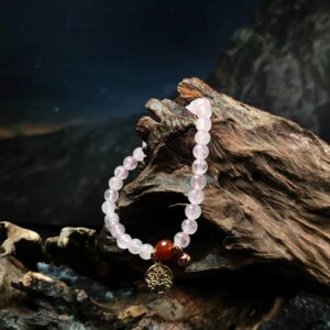 Love Ember bracelet with Rose Quartz and Red Agate for attracting love and emotional connection