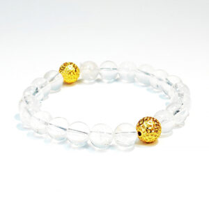 Minimalist Clear Quartz and Copper energy bracelet for clarity and willpower