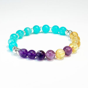 Inner Radiant bracelet with Amazonite, Yellow Fluorite, and Amethyst stones