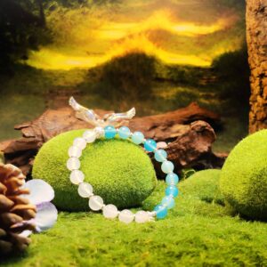 Mindflow bracelet with White Agate and Blue Agate for emotional clarity and calm