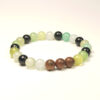 Rooted Flow bracelet with Obsidian, Apple Agate, and Wood Beads for prosperity and energetic protection