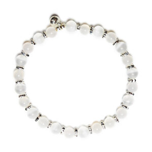 White Cat’s Eye and White Agate bracelet for clarity, balance, and quiet strength