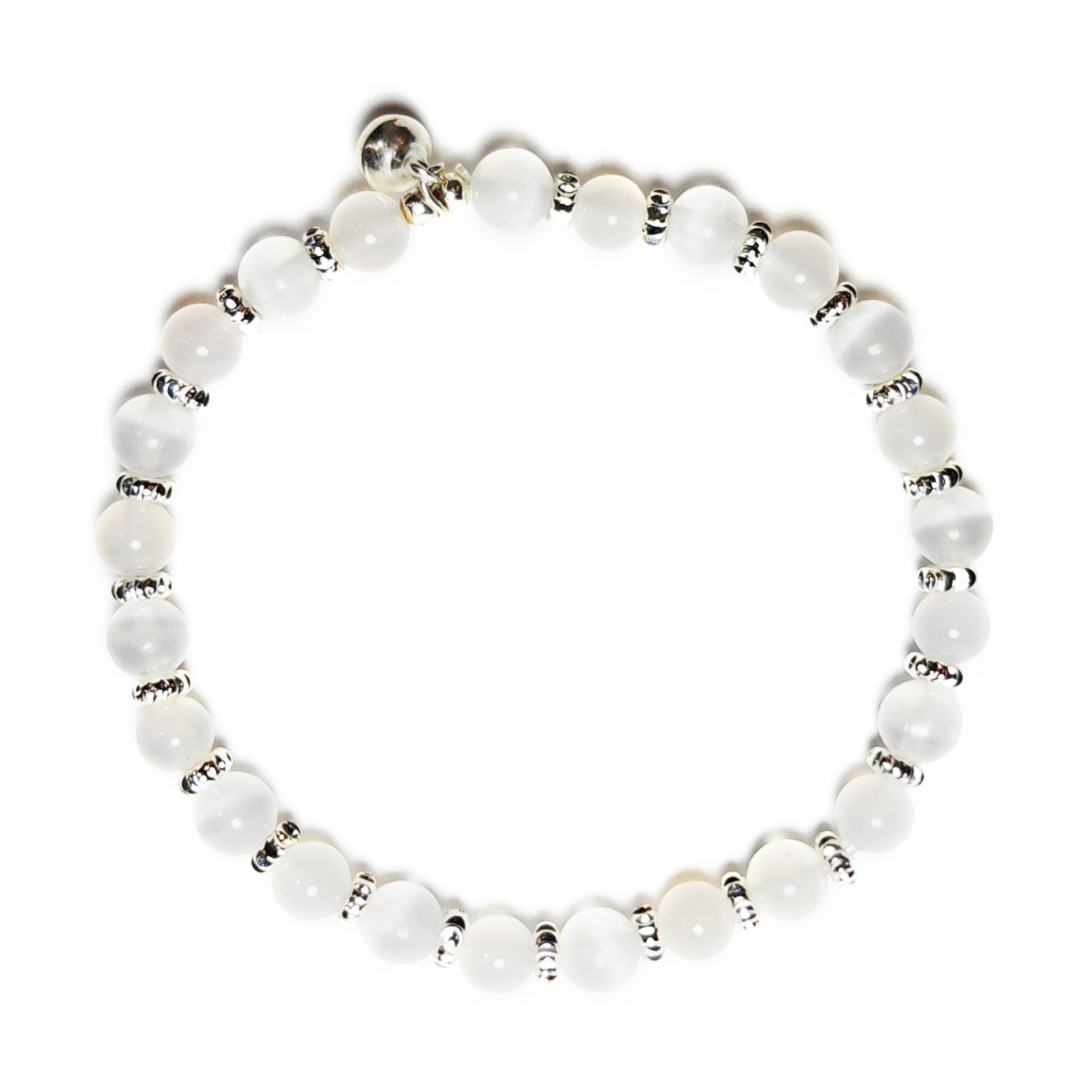 White Cat’s Eye and White Agate bracelet for clarity, balance, and quiet strength