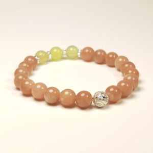 Rise Seed bracelet made of Apple Agate and Orange Moonstone for personal growth and confidence