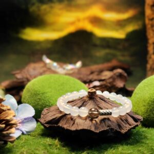 Smoky Quartz and White Agate bracelet for grounding, emotional balance, and clear mental focus