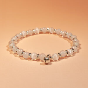 White Cat’s Eye and White Agate bracelet for clarity, balance, and quiet strength