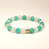 Bracelet with Amazonite and White Agate beads for emotional healing and inner peace