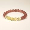 Heartroot crystal bracelet with Strawberry Quartz and Yellow Fluorite for emotional grounding, confidence, and heart-centered strength