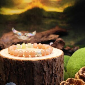 Rise Seed bracelet made of Apple Agate and Orange Moonstone for personal growth and confidence