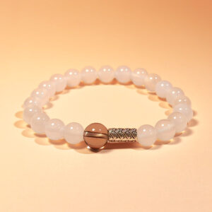 Smoky Quartz and White Agate bracelet for grounding, emotional balance, and clear mental focus