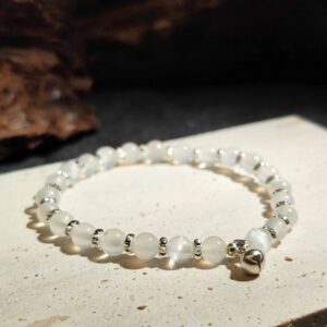 White Cat’s Eye and White Agate bracelet for clarity, balance, and quiet strength