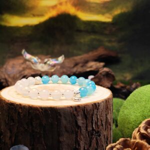 Mindflow bracelet with White Agate and Blue Agate for emotional clarity and calm