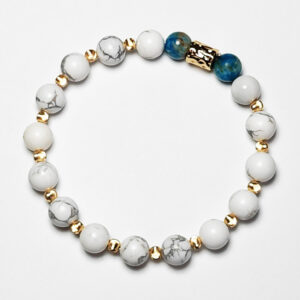 Venus Current crystal bracelet with white turquoise and blue apatite for love, attraction, and prosperity.