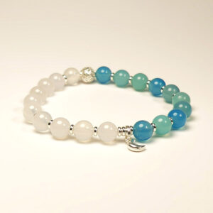 Mindflow bracelet with White Agate and Blue Agate for emotional clarity and calm