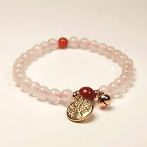 Love Ember bracelet with Rose Quartz and Red Agate for attracting love and emotional connection