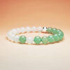 Zodiac Gate bracelet with White Agate and Green Aventurine for career stability and wealth growth.