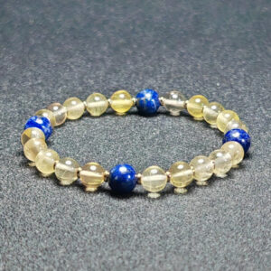 Strategic Calm bracelet with Lapis Lazuli and Yellow Fluorite for insight and grounded strategy