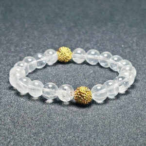 Minimalist Clear Quartz and Copper energy bracelet for clarity and willpower