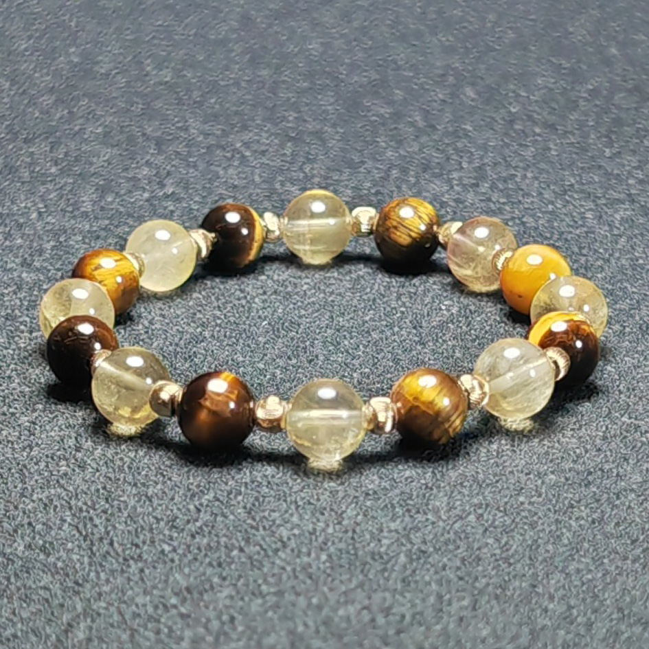 Earth Fortune bracelet with Yellow Tiger’s Eye and Yellow Fluorite for focus and grounded wealth