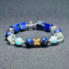EquaField bracelet with Lapis Lazuli, Clear Quartz, Shoushan Stone, and White Fluorite for balanced energy and spiritual insight