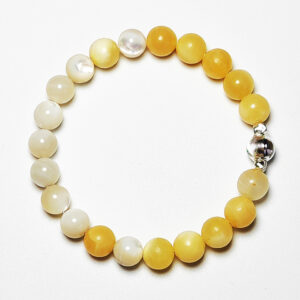 Harvest Crown crystal bracelet with yellow calcite and natural shell for career and wealth success.