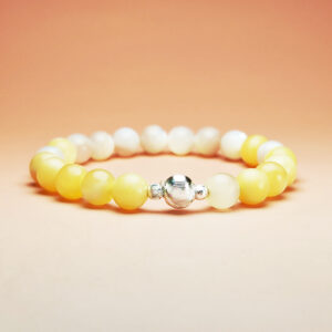 Harvest Crown crystal bracelet with yellow calcite and natural shell for career and wealth success.